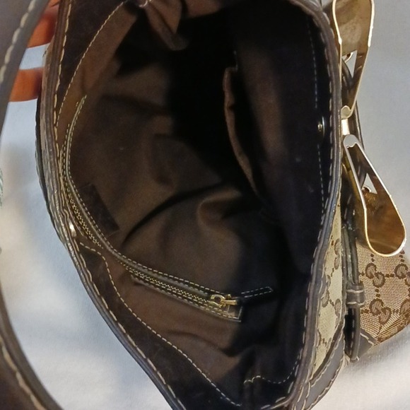 Gucci Tote Shoulder Bag Purse w LARGE GOLD BOW CC Monogram Canvas Vintage - Picture 17 of 17